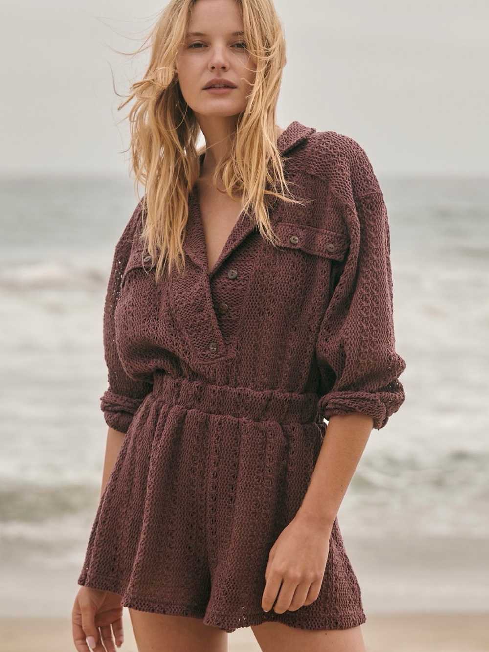 Free People Ryan Romper in Brown